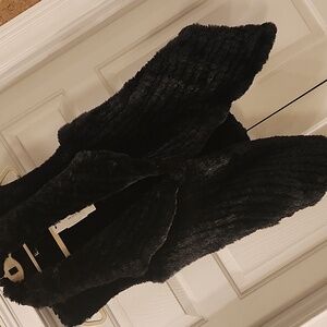 NWT Love Token Midnight Faux Fur Vest